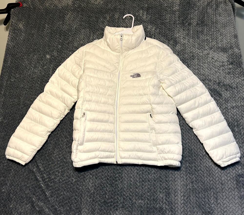 The North Face Huila Synthetic Puffer Jacket Youth XL White Softshell Full Zip
